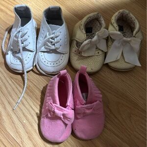 🏷️🏷️0-3 /2x 6-12 mos infant shoe lot of 3